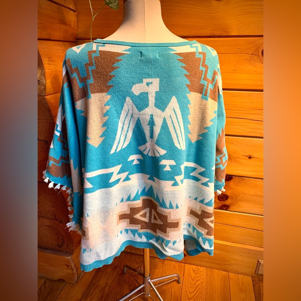 Tasha Polizzi Turquoise Thunderbird Poncho - Picture 2 of 6